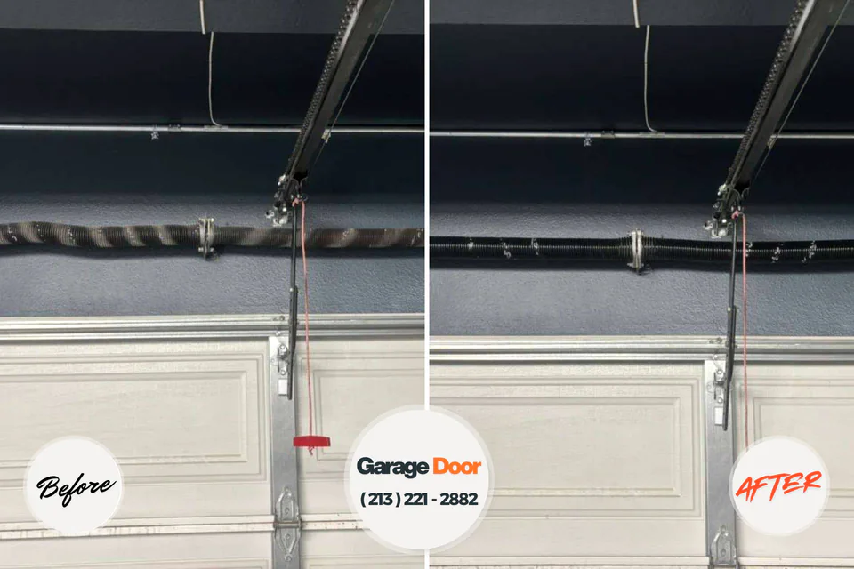Before and after: garage door repair Aurora, SD